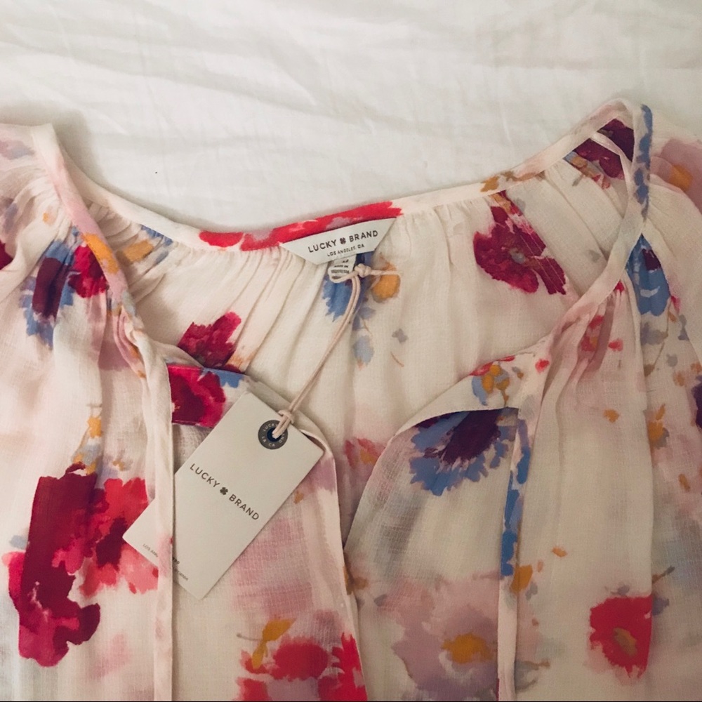 Lucky Brand Floral Raglan Blouse (NEW)